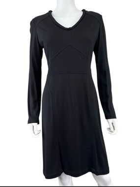 ETCETERA Black Knit Midi Dress Size 6 J0774